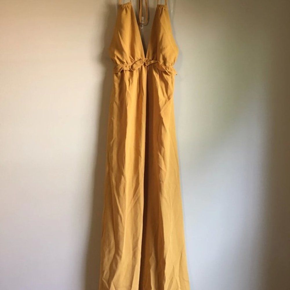 NWT FavLux medium mustard‎ maxi dress